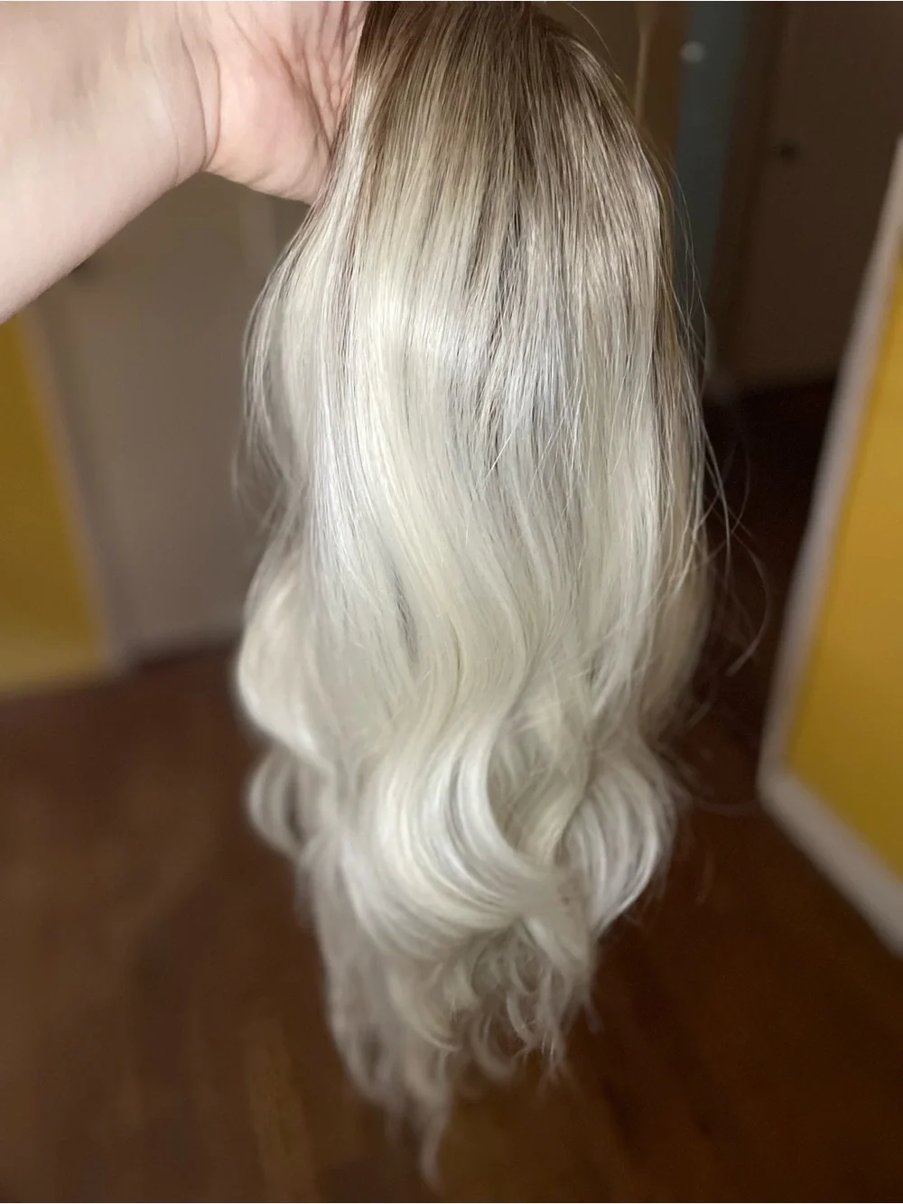 Chelsey Smith Crowns Cloud T-Part Front Wig Rooted Platinum Blonde